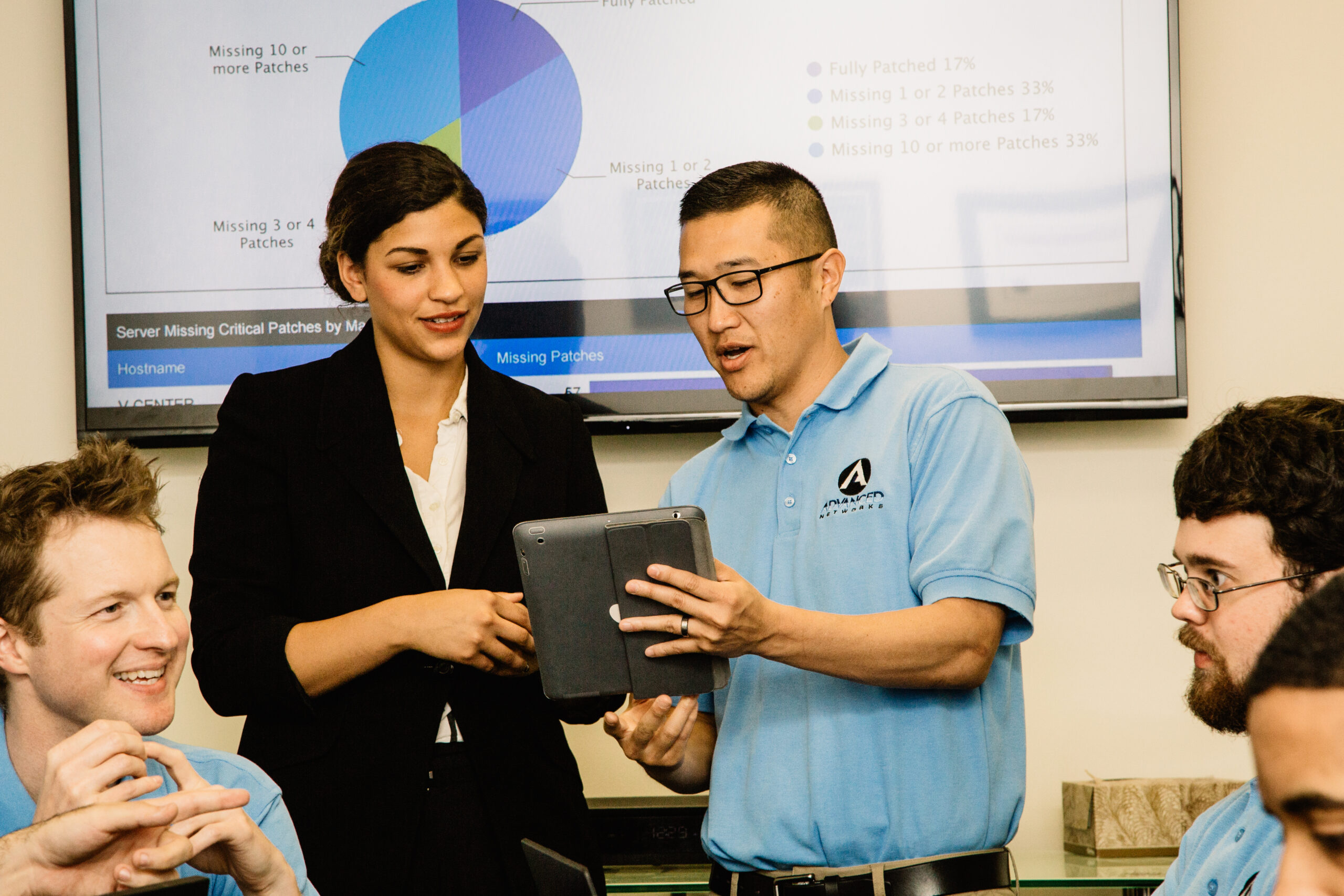 IT team reviewing scope with a client